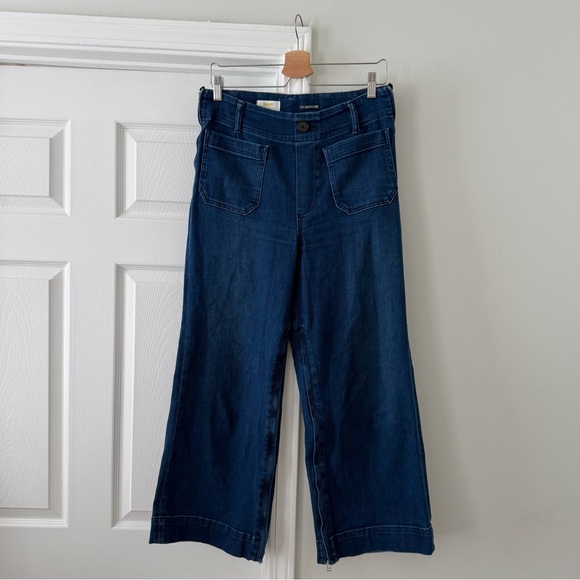 Maeve Denim - Anthropologie Maeve The Adaptive Colette Denim Cropped Wide Leg Jeans 29